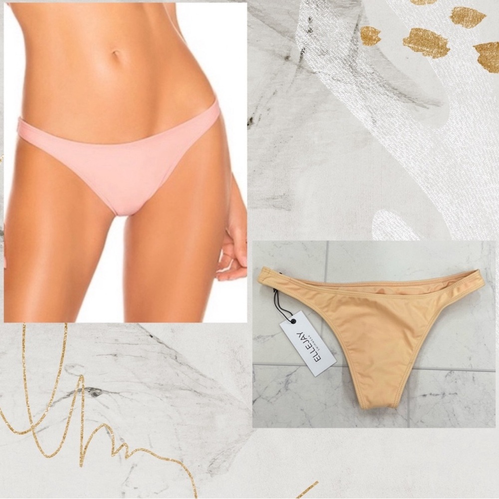 ElleJay Swimwear Daniella Cheeky Bottom in Peach Size Small